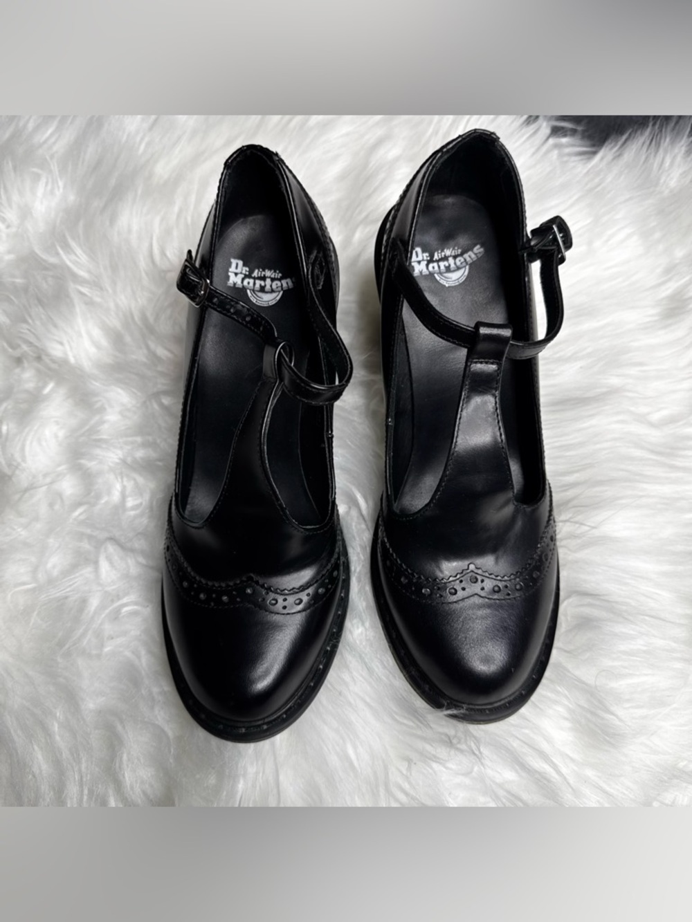 Dr Martens Karishma Black T-Strap Block Heel Mary Jane Pumps - Picture 3 of 9